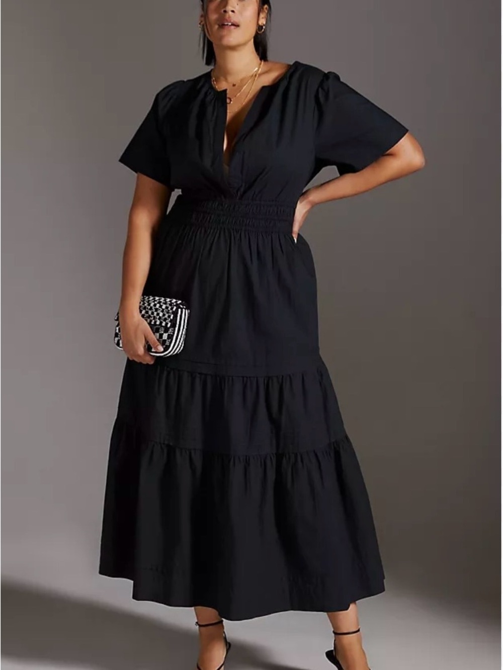 Anthropologie Black Somerset Maxi Dress
